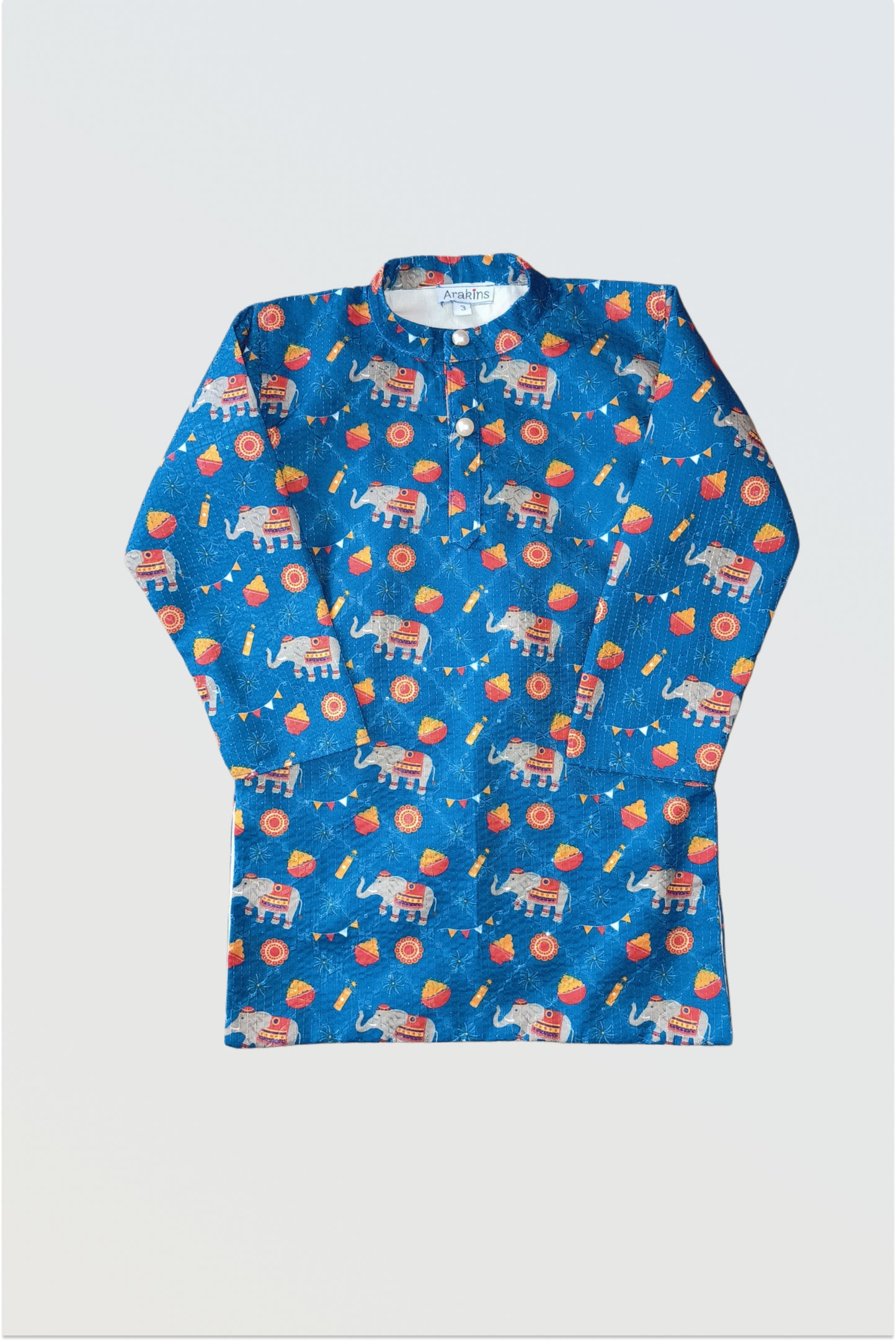 Elephant print kurta pyjama set