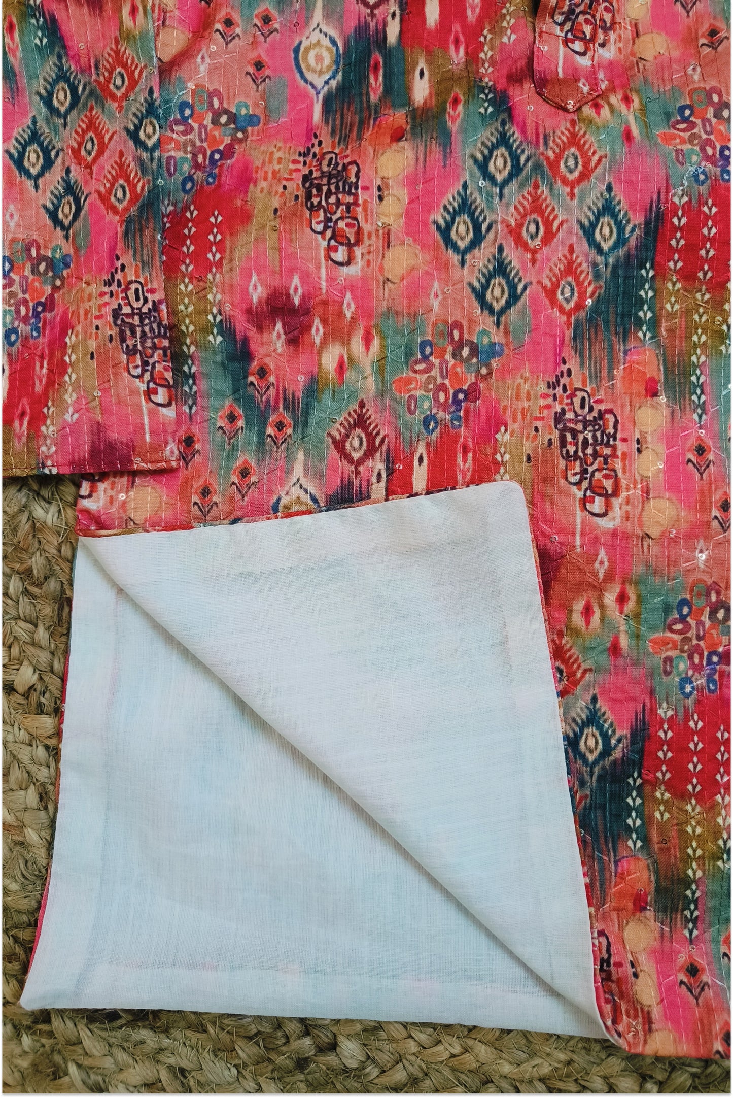 Multicoloured festive kurta pyjama set