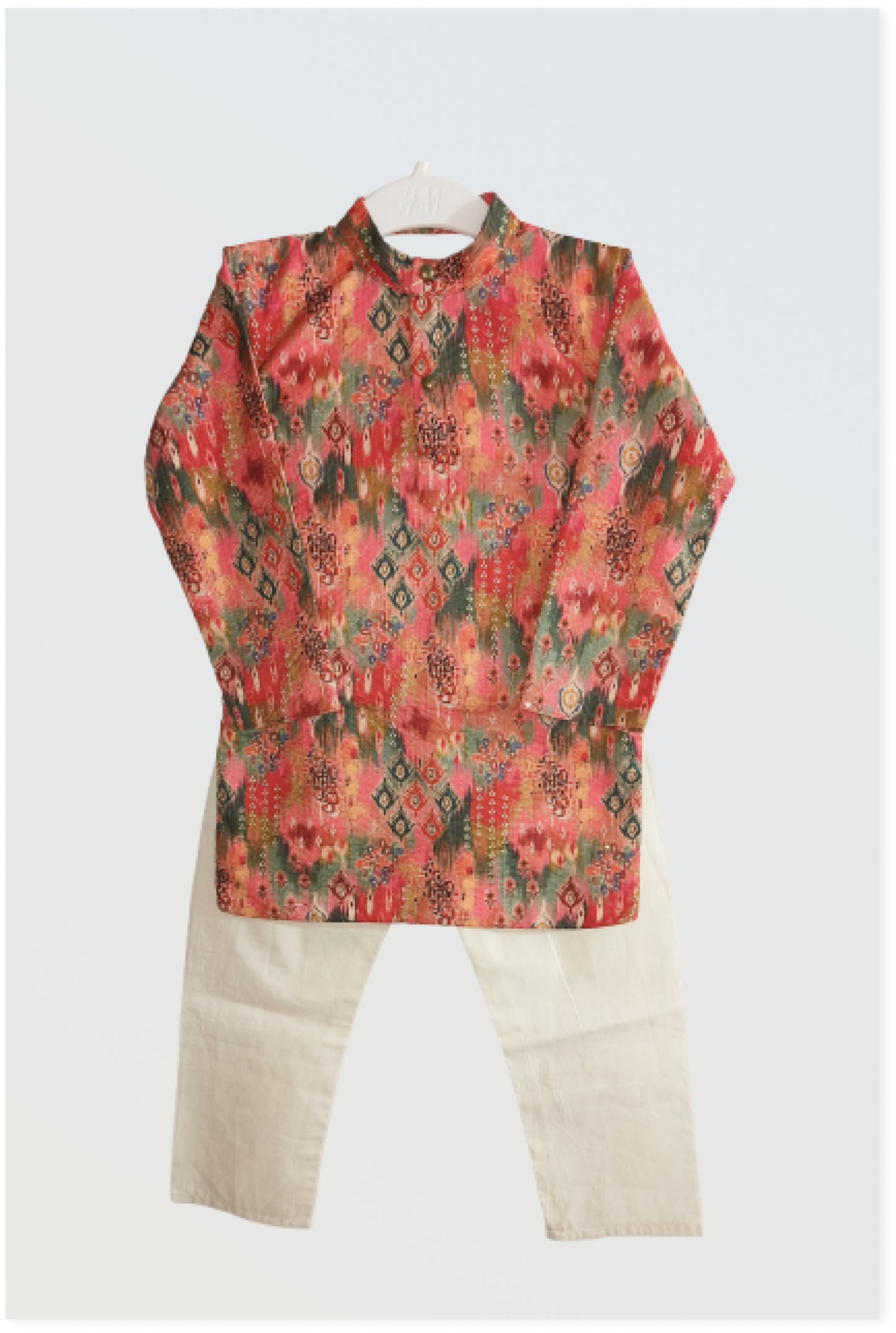 Multicoloured festive kurta pyjama set