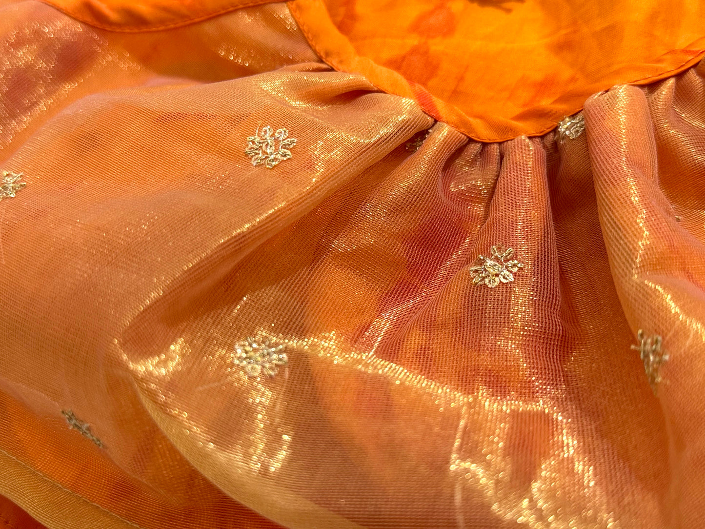 Orange foil printed palazzo set