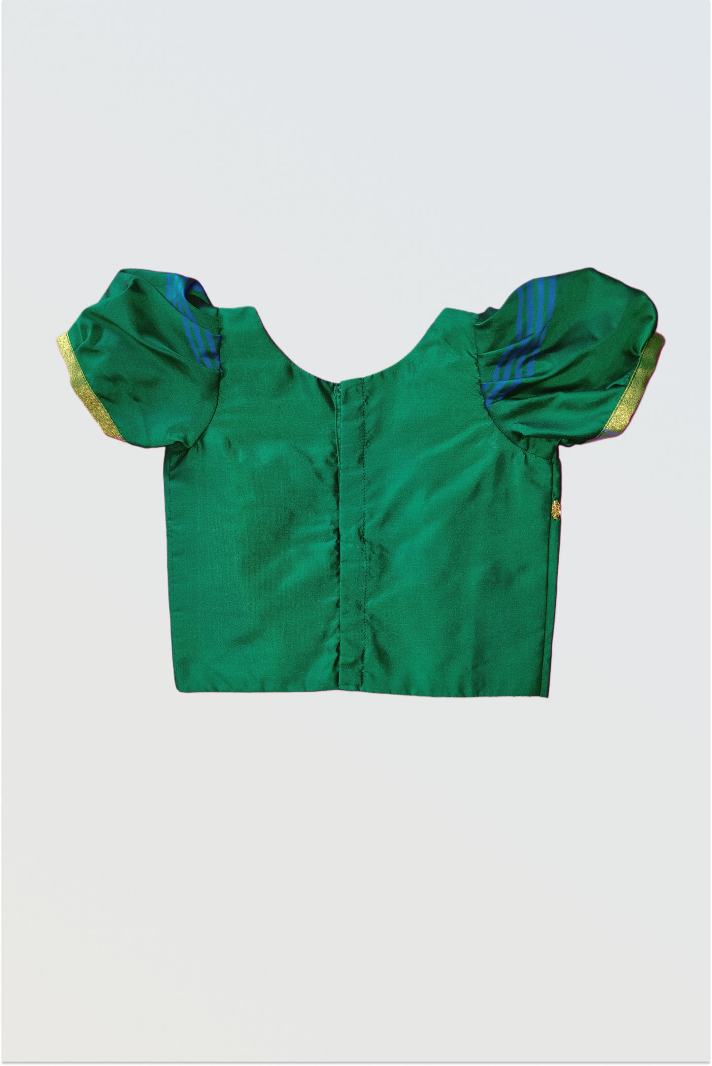 Pattu pavadai with embroidered blouse