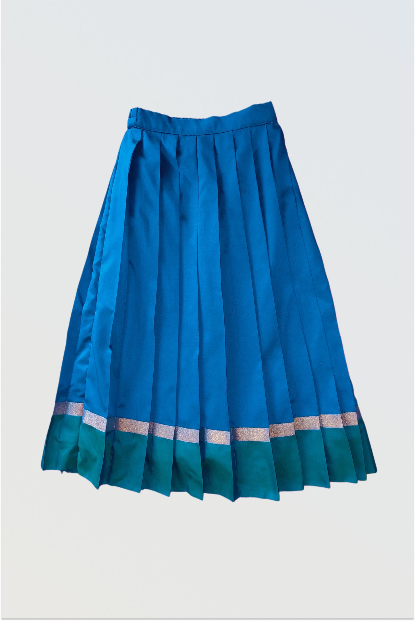 Pattu pavadai with embroidered blouse