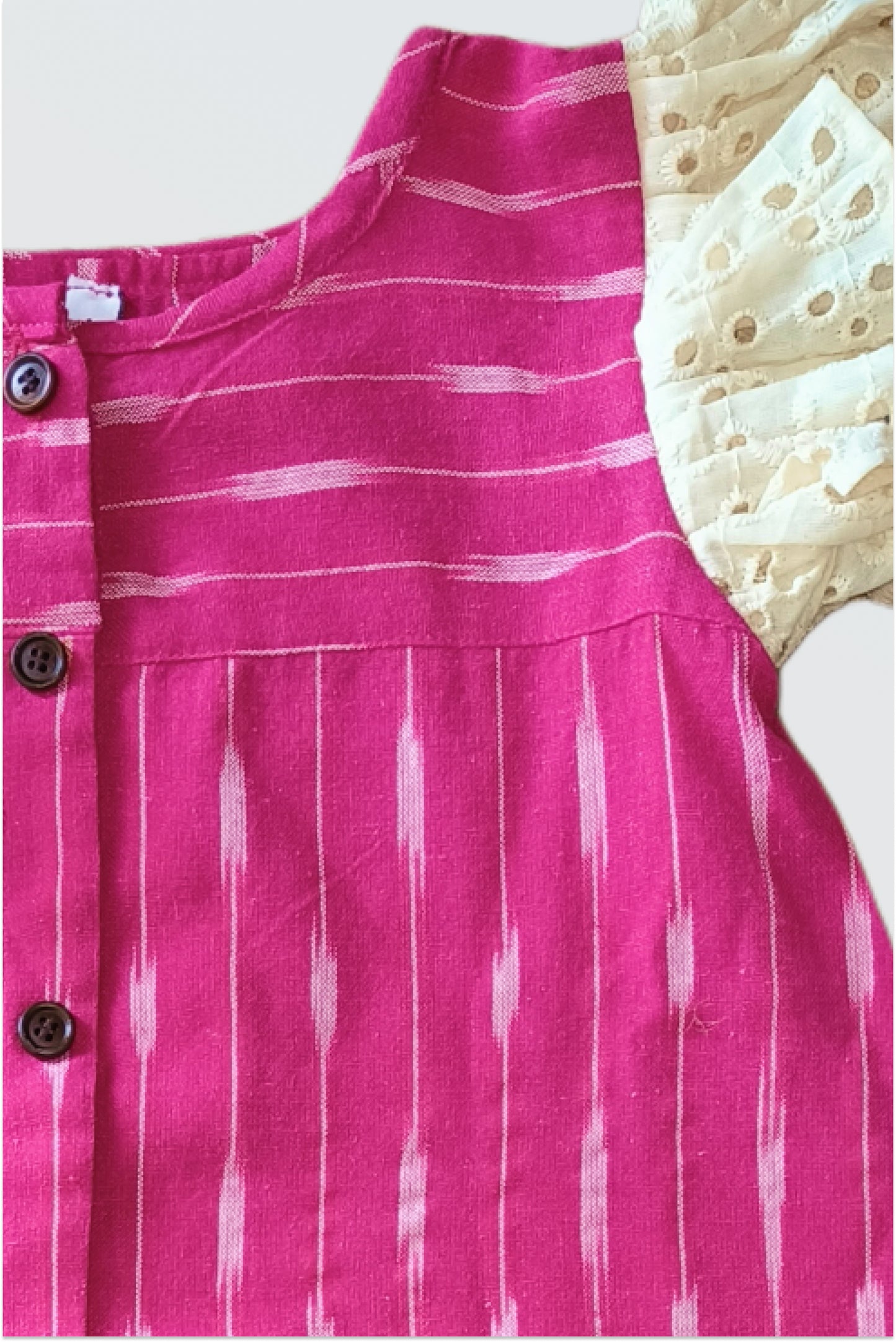 Pink Ikat pure cotton summer dress