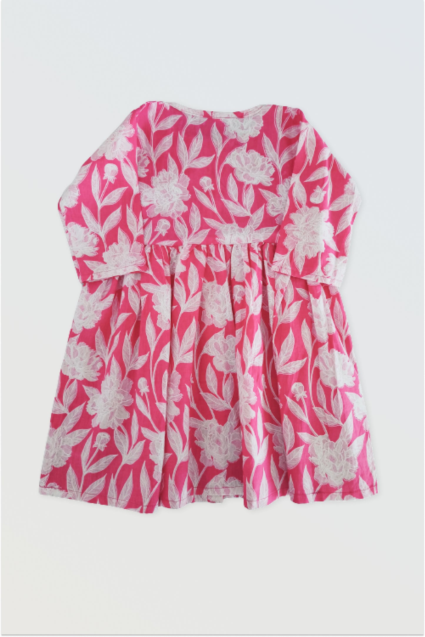 Pink block printed ethnic co-ord set