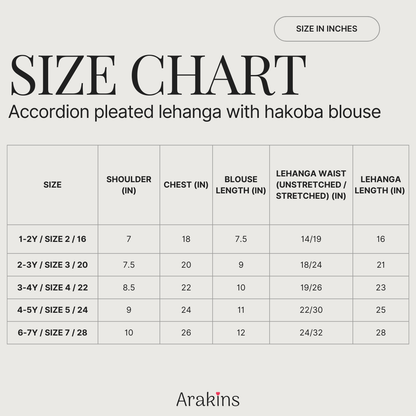 Accordion pleated lehanga with pure cotton hakoba blouse