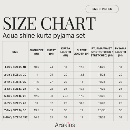 Aqua shine kurta pyjama set - with lining