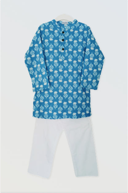 Block printed kurta pyjama set