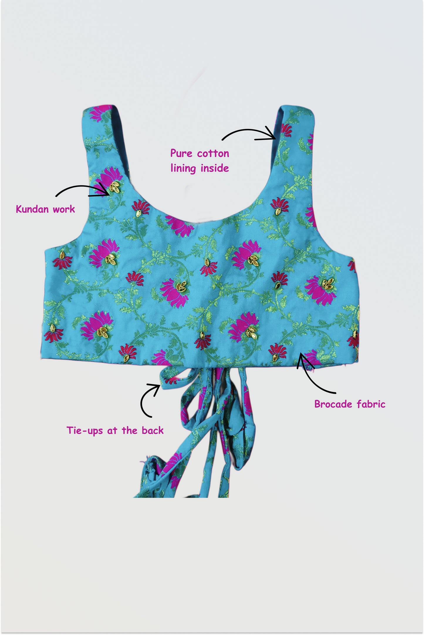 Brocade and net lehanga set
