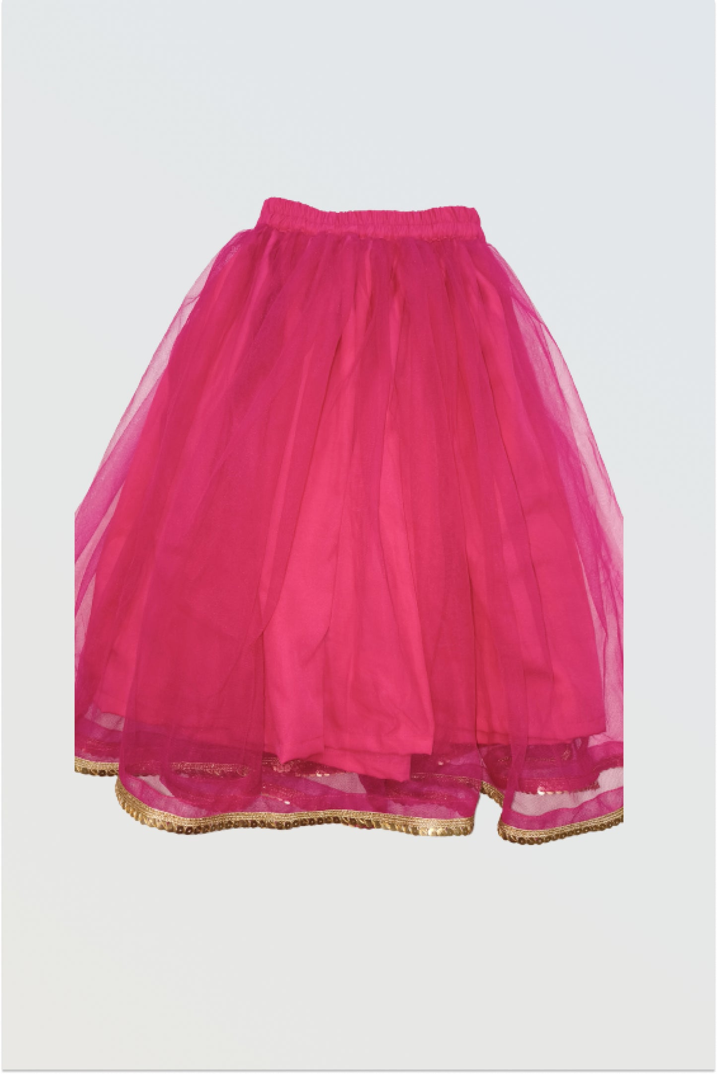 Brocade and net lehanga set