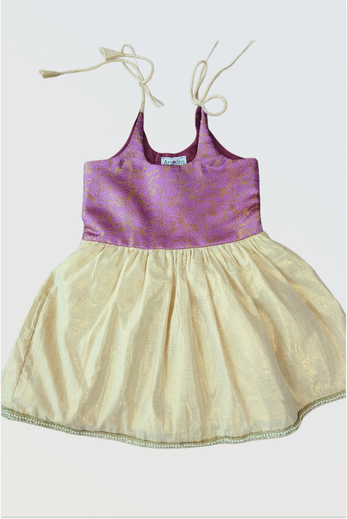 Brocade tie-up frock