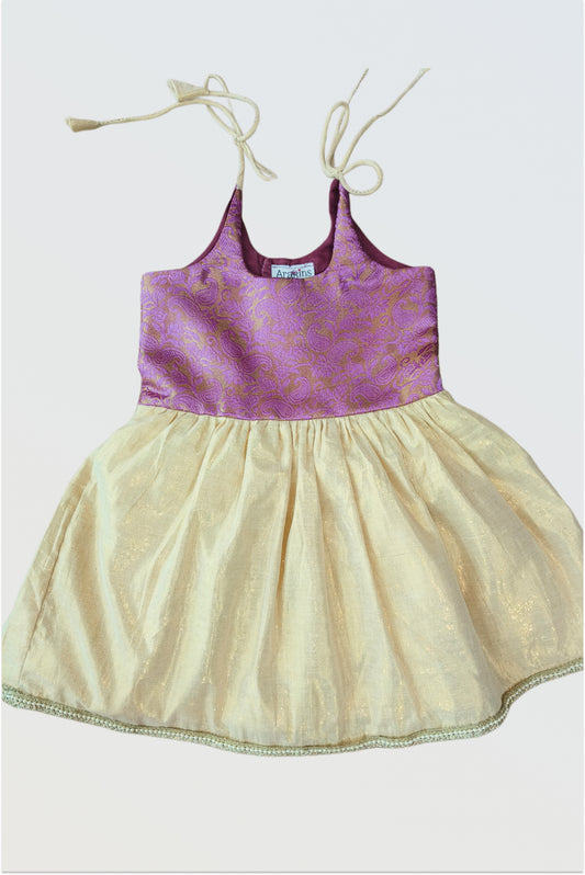 Brocade tie-up frock