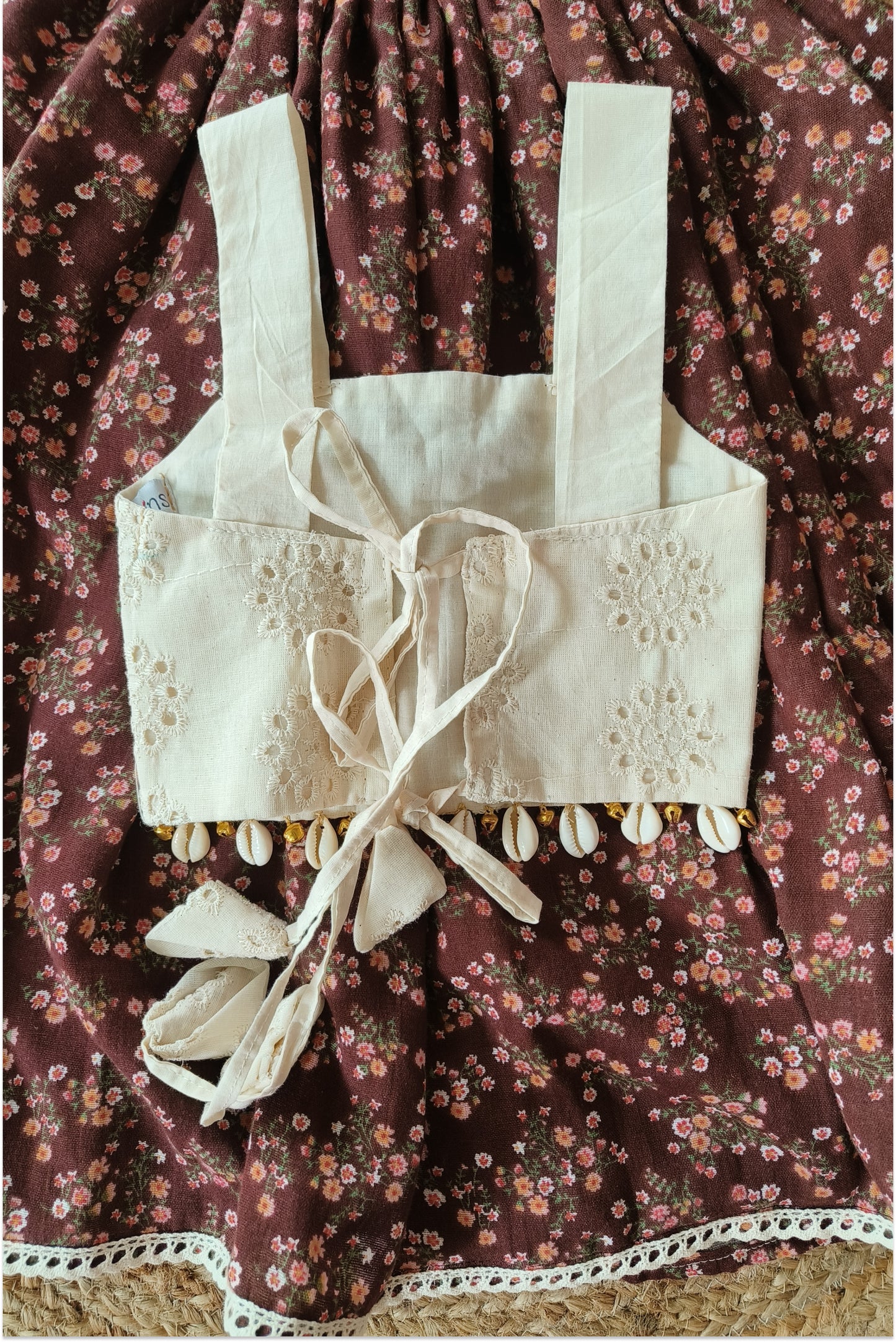 Brown floral lehanga set