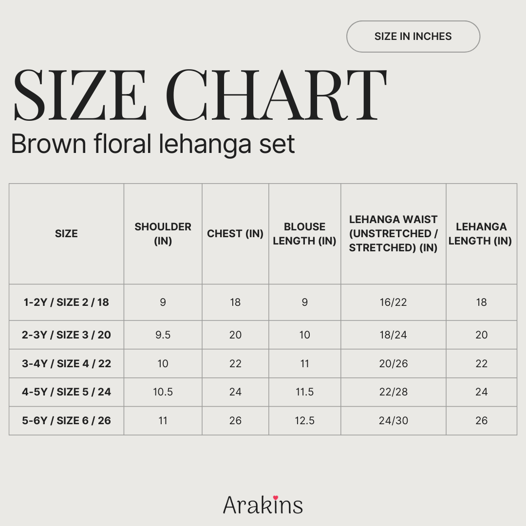 Brown floral lehanga set