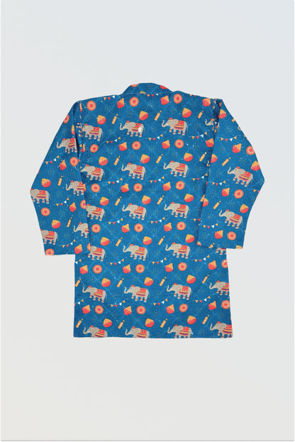 Elephant print kurta pyjama set