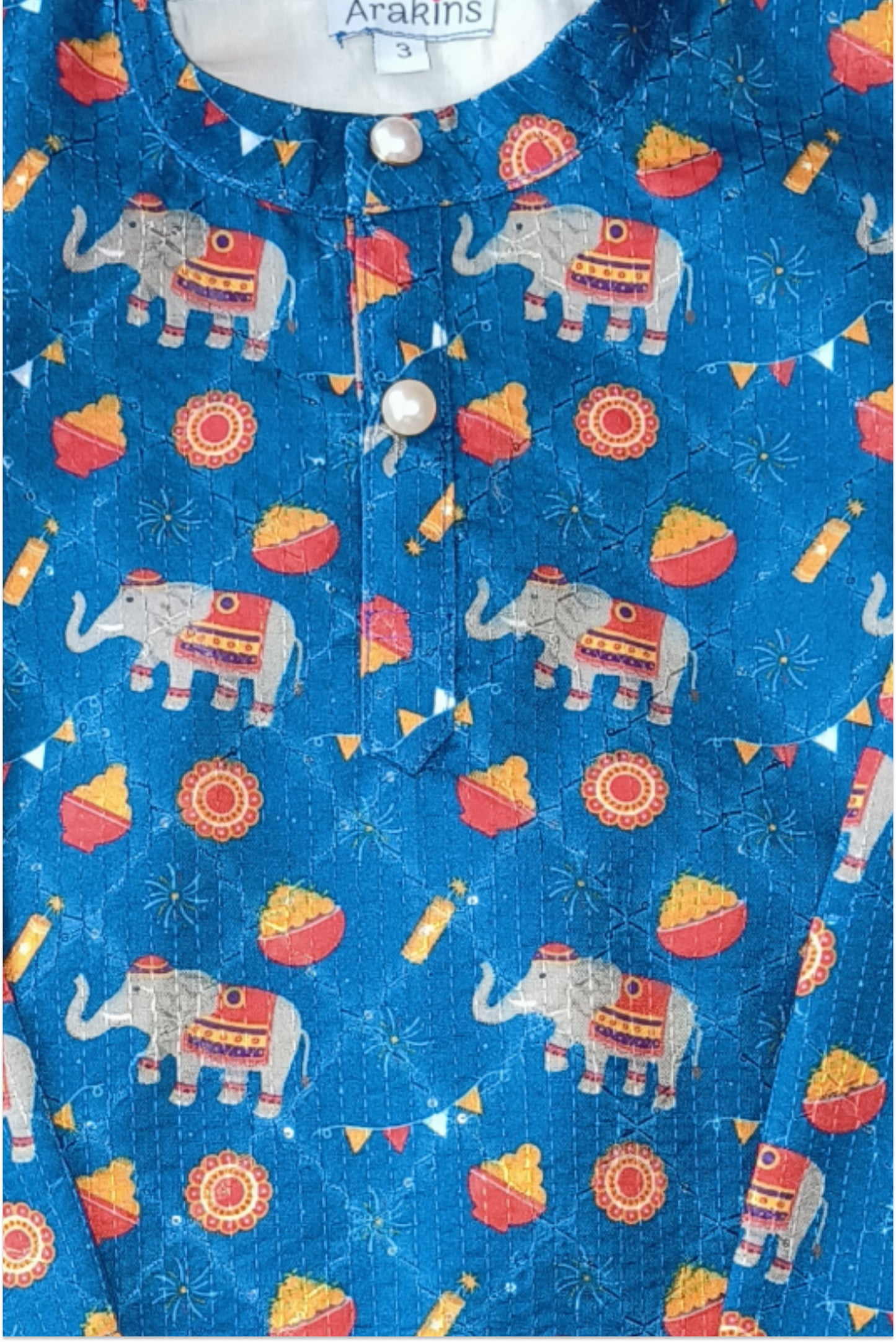 Elephant print kurta pyjama set