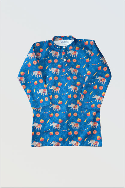 Elephant print kurta pyjama set