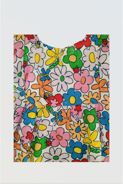 Pre order: Floral pure cotton dress