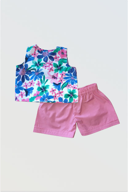 Floral summer shorts set