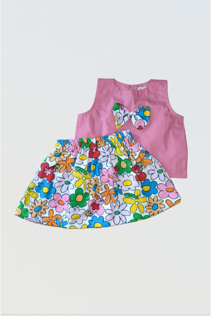 Floral summer skirt set