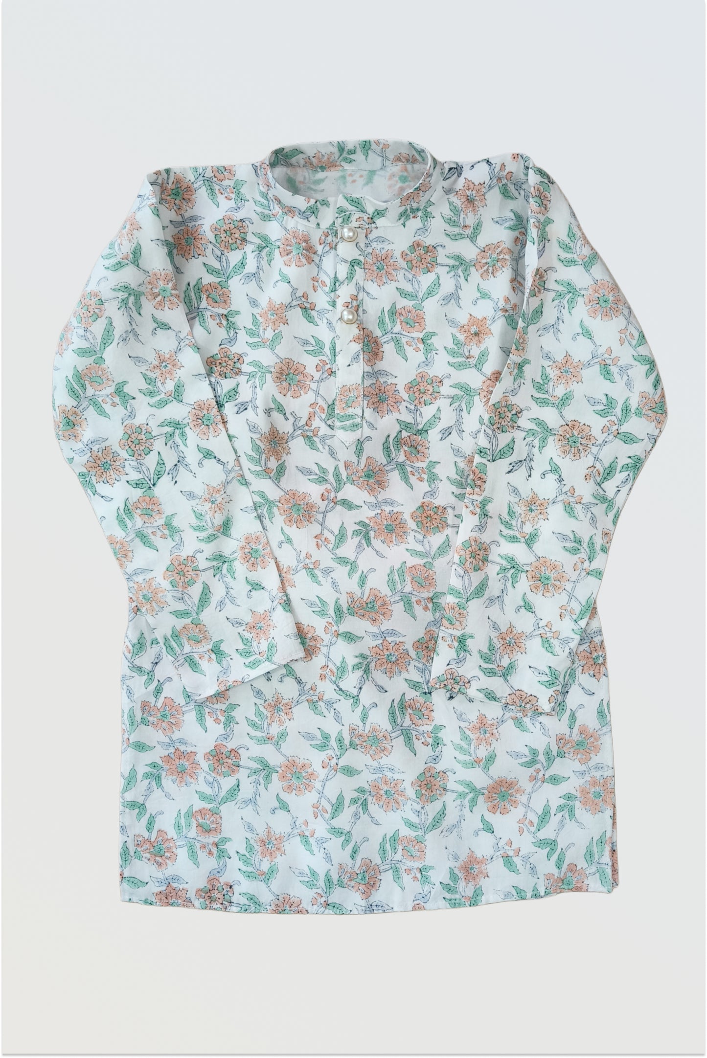 Block printed tricolour kurta