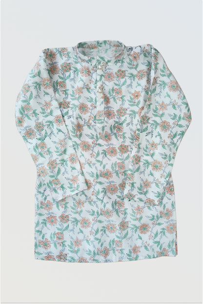 Block printed tricolour kurta