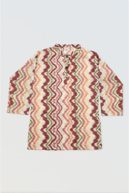 Chevron print kurta pyjama set