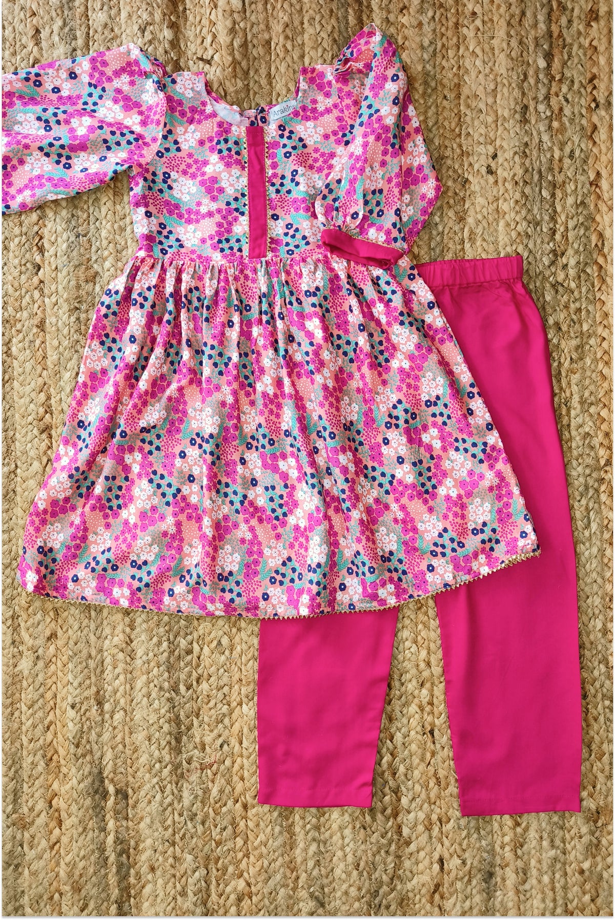 Pink floral suit set