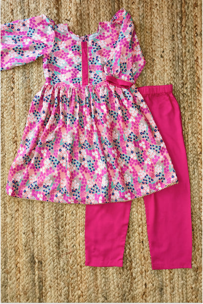Pink floral suit set