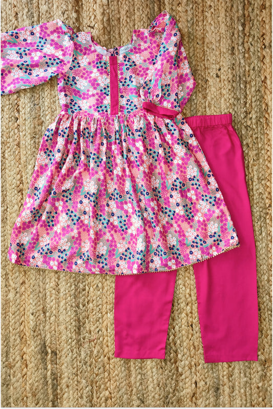 Pink floral suit set
