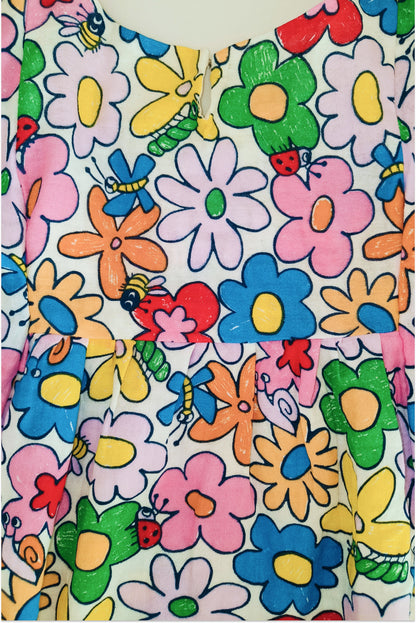 Pre order: Floral pure cotton dress