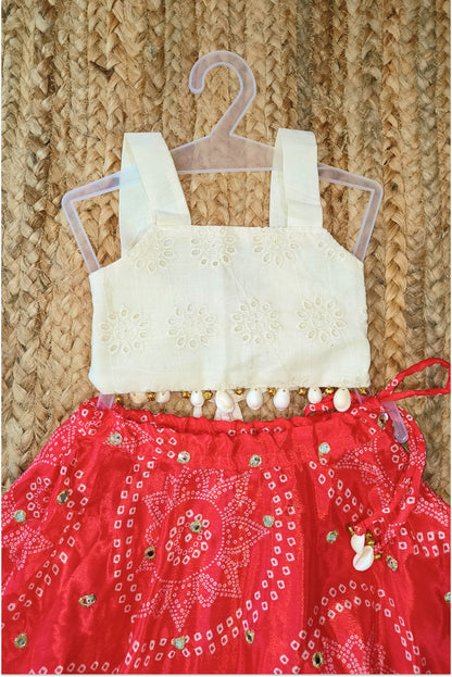 Red Bandhani Lehanga set