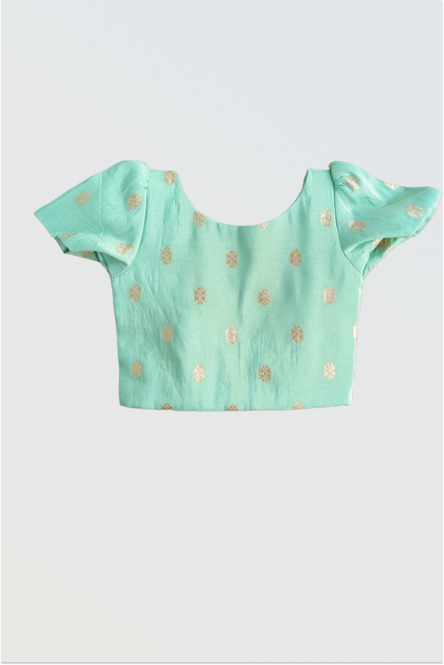 Mint chanderi pleated lehanga set