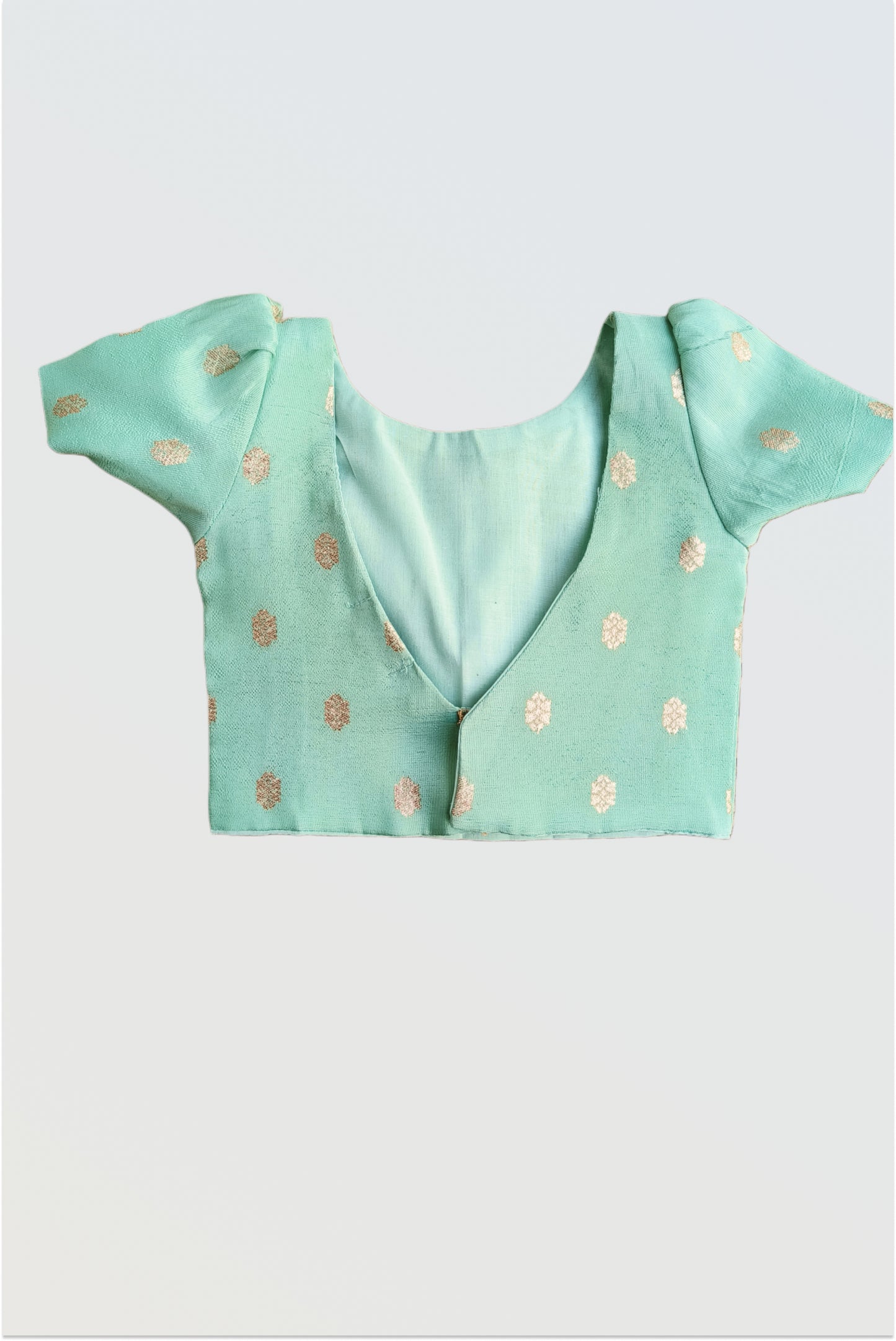 Mint chanderi pleated lehanga set