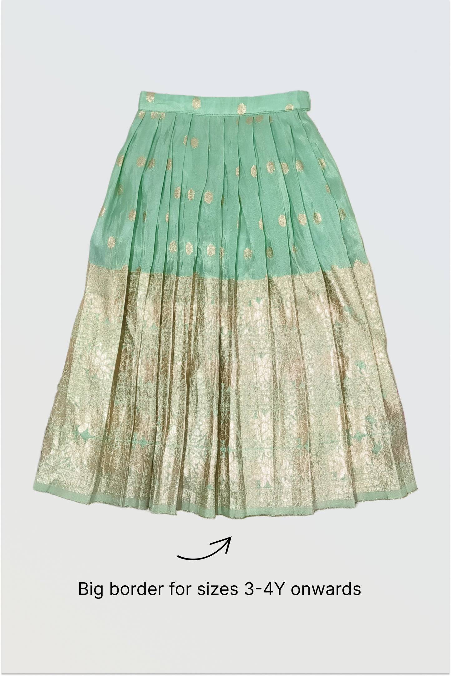Mint chanderi pleated lehanga set