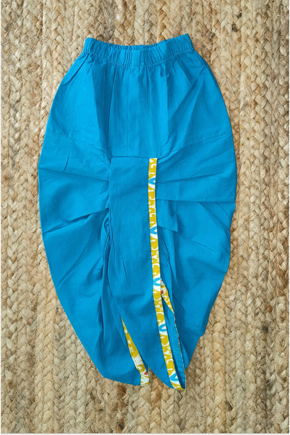 Yellow pure cotton dhoti set