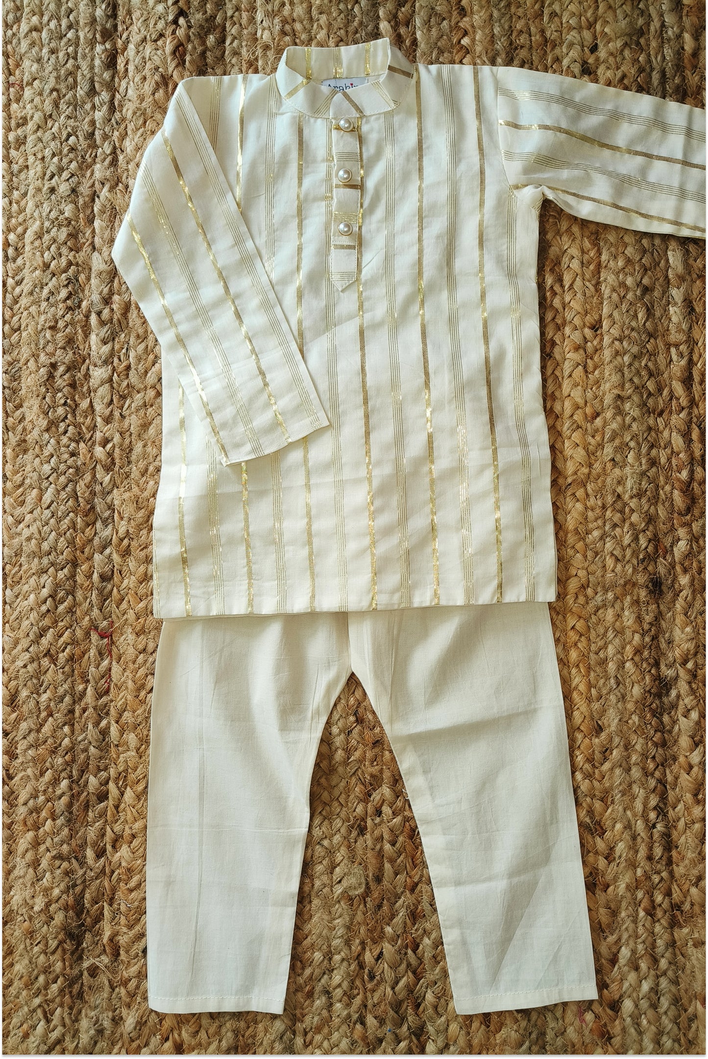 Kasavu kurta pyjama set - with lining