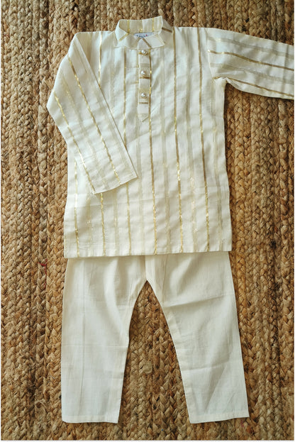 Kasavu kurta pyjama set - with lining