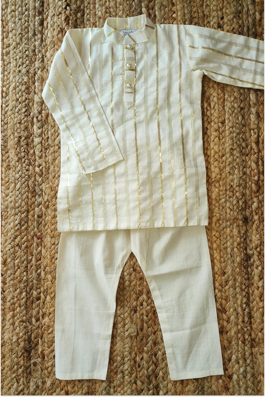 Kasavu kurta pyjama set - with lining