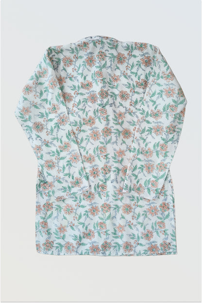 Block printed tricolour kurta