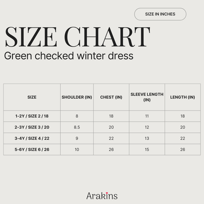 Green checks warm dress