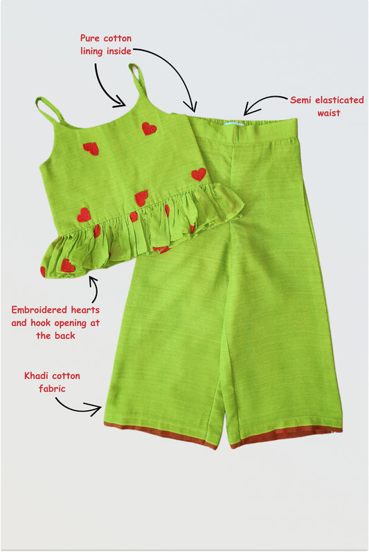 Red hearts palazzo set