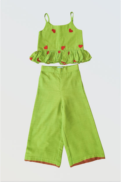 Red hearts palazzo set
