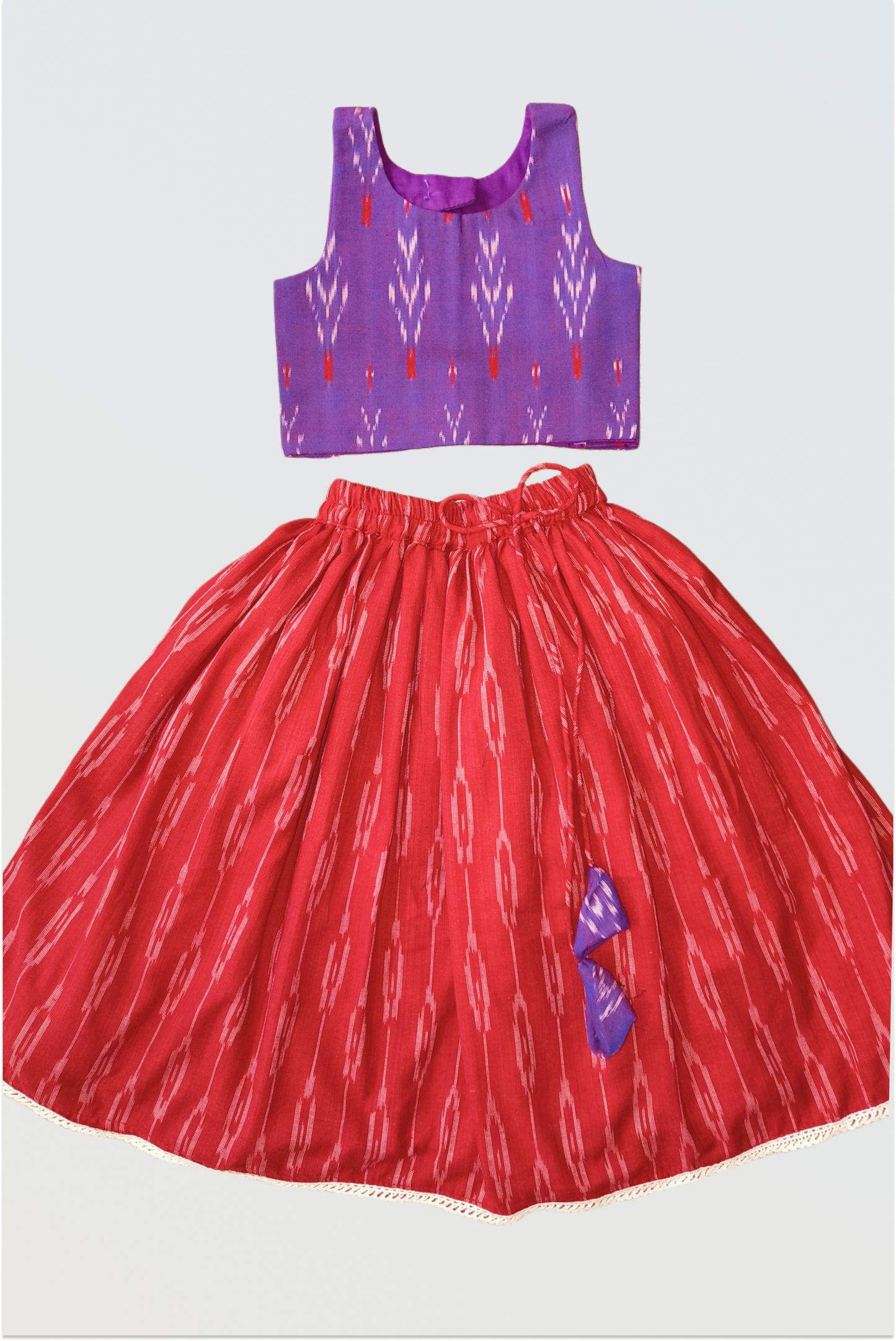 Ikat pure cotton lehanga set