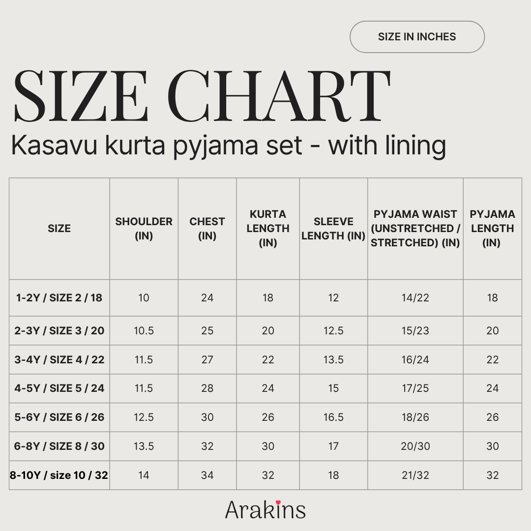 Kasavu kurta pyjama set - with lining