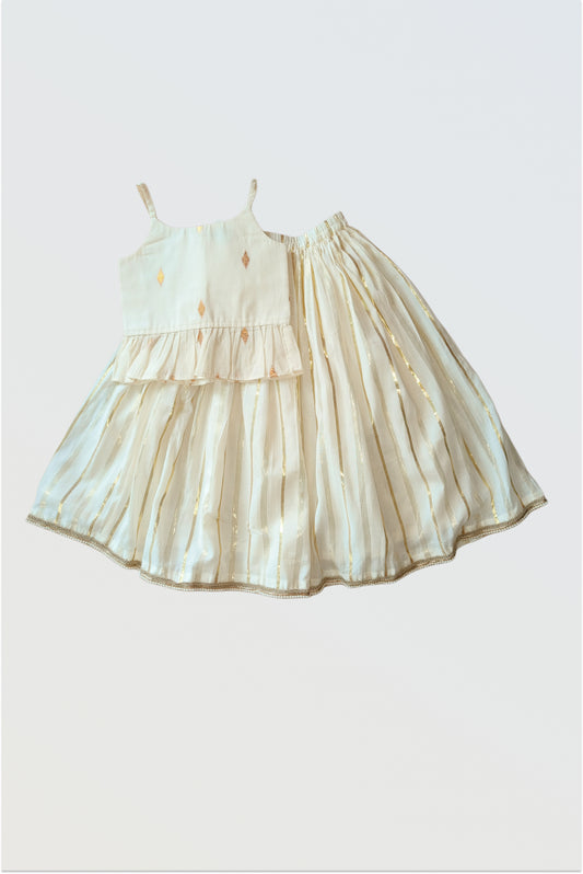 Kasavu lehanga set with strappy blouse