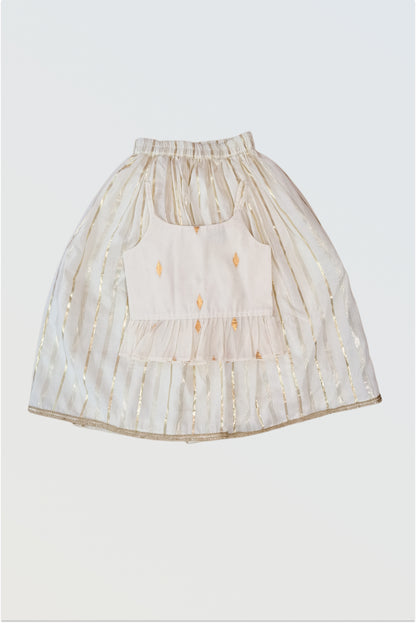 Kasavu lehanga set with strappy blouse