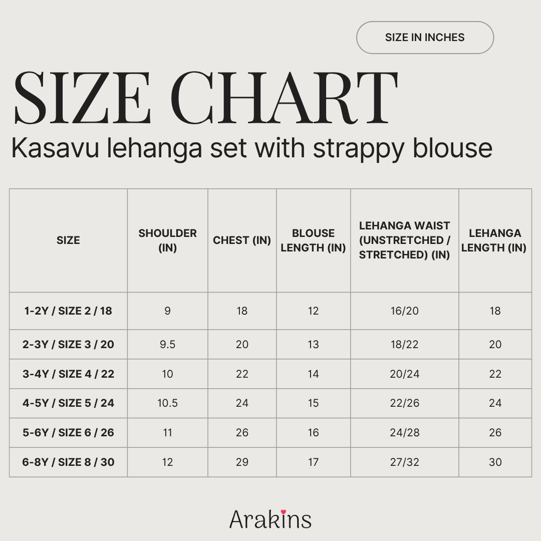Kasavu Lehanga Set with strappy top for Girls