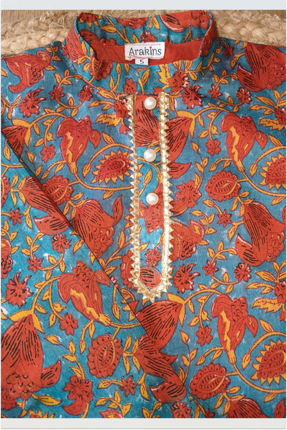 Maroon chanderi kurta pyjama set
