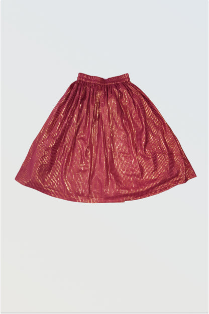 Maroon striped lehanga set