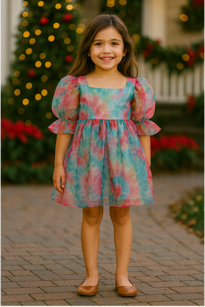 Multicoloured organza dress